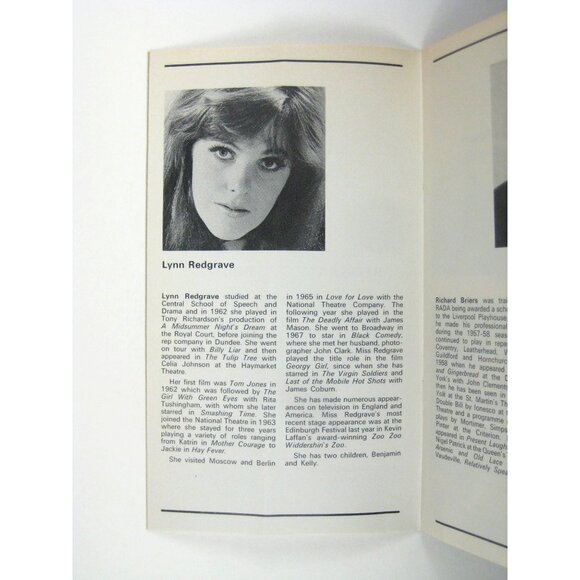 The Two Of Us Theatre Program Michael Frayn Lynn Redgrave Richard Briers Garrick - Picture 3 of 7